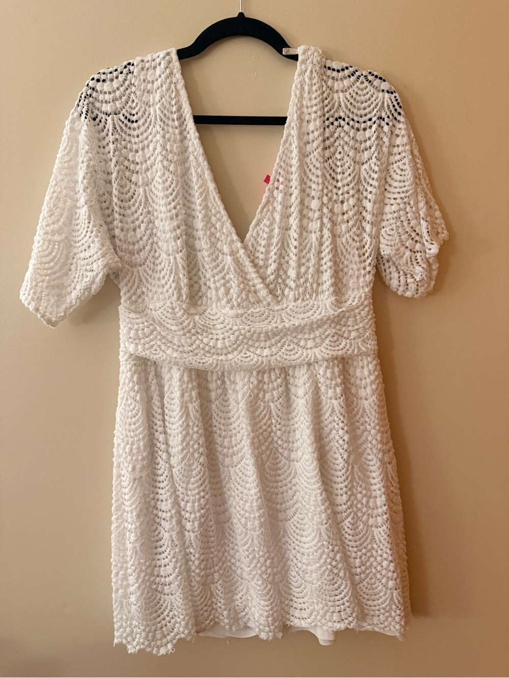 Lilly Pulitzer White Crochet V-Neck Parigi Romper